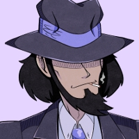 A doodle bust of Jigen.