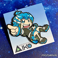 A Kikyuune Aiko enamel pin I designed for her anniversary!